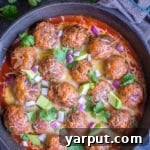 Sweet Potato & Black Bean Vegetarian Meatball Enchilada Bake
