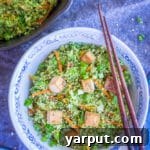Easy Broccoli Fried 'Rice' with Tofu