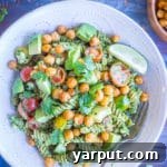 Southwestern Pesto Pasta with Crispy Chickpeas