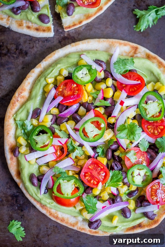 46 Mouthwatering Soy-Free Vegan Dinners 20 Guacamole Pita Pizzas, a quick and fresh vegan snack or light meal.