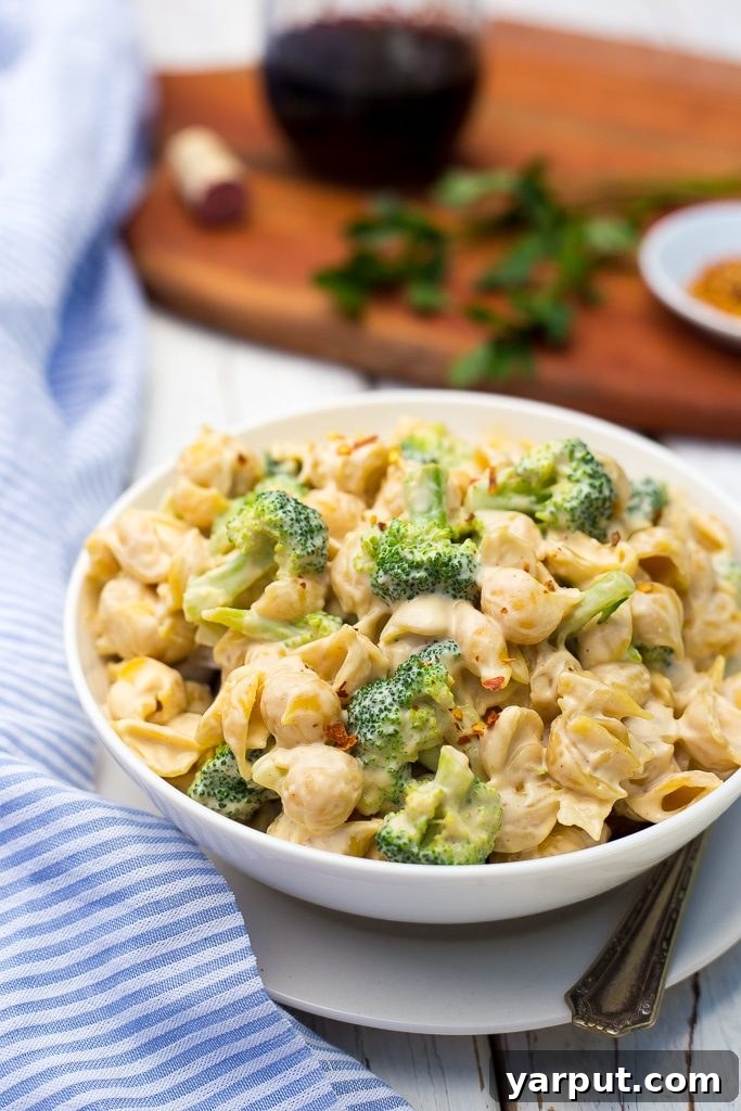 46 Mouthwatering Soy-Free Vegan Dinners 46 Cashew Alfredo Pasta with Broccoli, a creamy and satisfying vegan Italian meal.