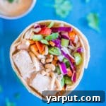Crunchy Asian Tofu Peanut Wraps