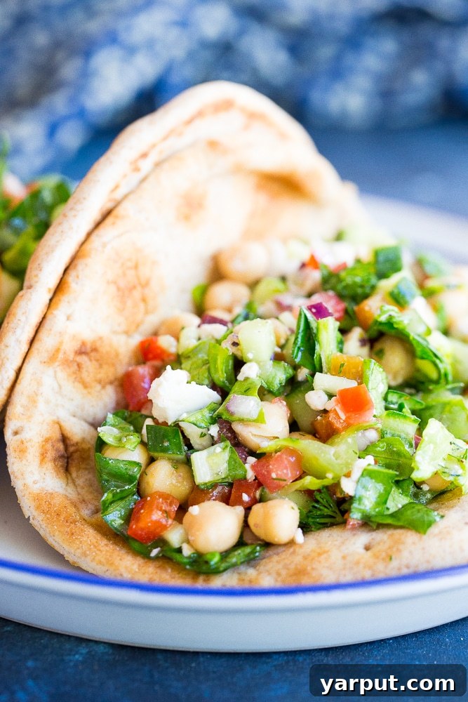 20 Delicious Vegetarian Dinner Ideas 14 Mediterranean Chopped Salad Pitas