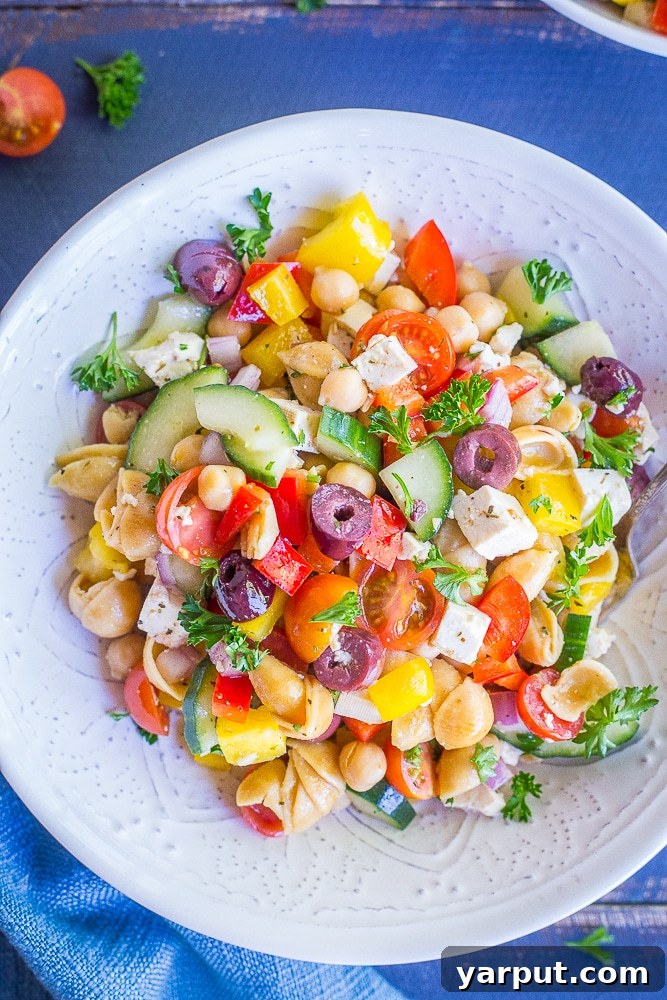 20 Delicious Vegetarian Dinner Ideas 4 Loaded Greek Chickpea Pasta Salad