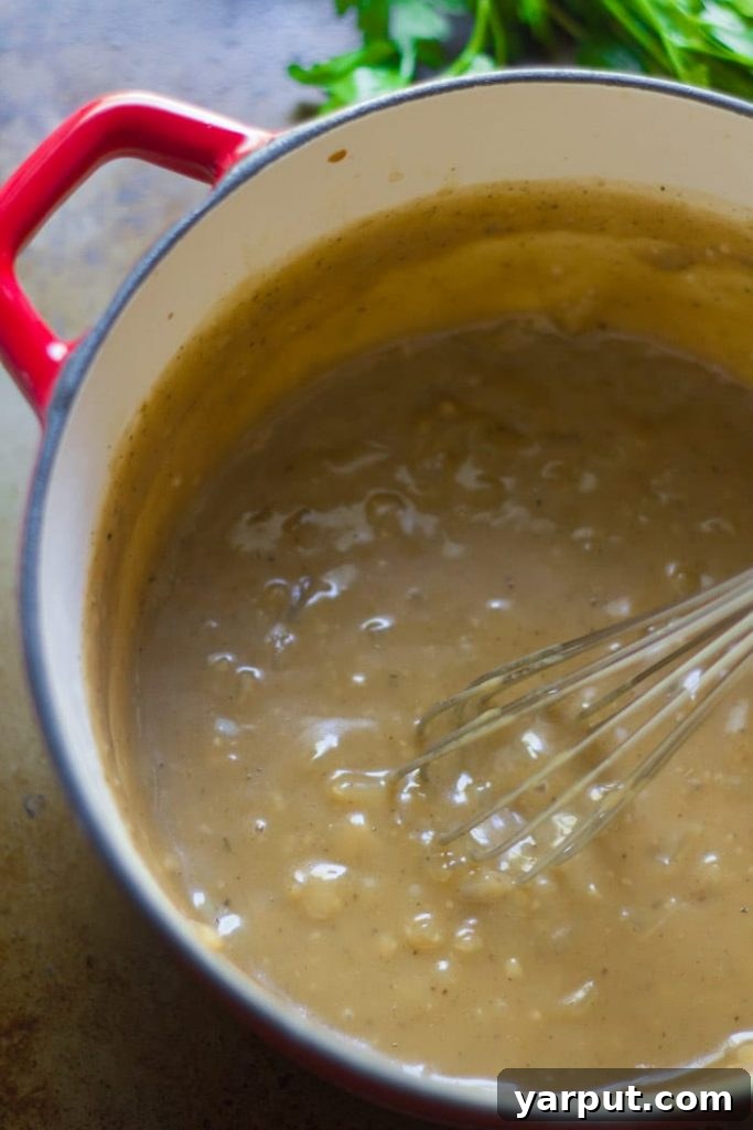 67 Vegan Holiday Recipes: Appetizers, Side Dishes, Salads, Main Courses, and Desserts 17 Super Simple Vegan Gravy in a gravy boat