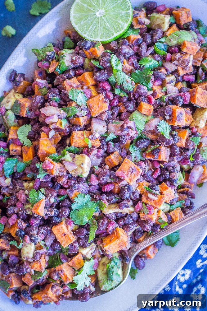 67 Vegan Holiday Recipes: Appetizers, Side Dishes, Salads, Main Courses, and Desserts 40 Roasted Sweet Potato Salad with Black Beans, Avocado and Pomegranate
