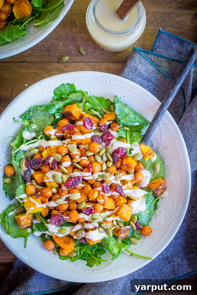 67 Vegan Holiday Recipes: Appetizers, Side Dishes, Salads, Main Courses, and Desserts 41 Roasted Butternut Squash and Sweet Chili Chickpea Salad