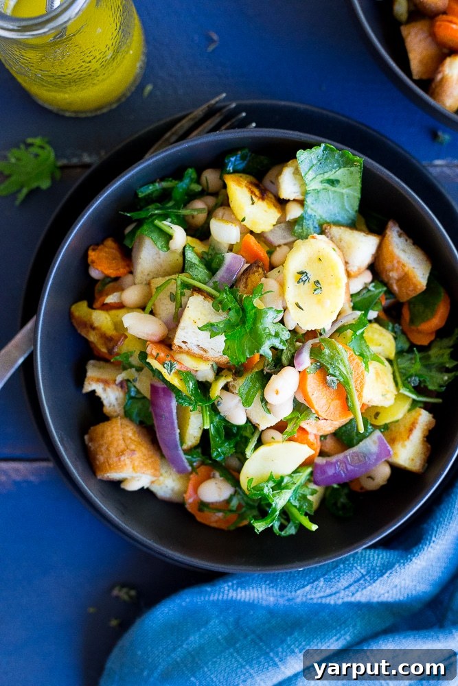 67 Vegan Holiday Recipes: Appetizers, Side Dishes, Salads, Main Courses, and Desserts 42 Winter Panzanella Salad with Roasted Vegetables