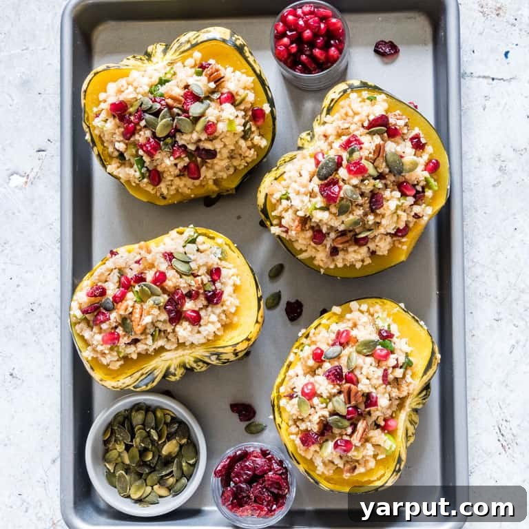 67 Vegan Holiday Recipes: Appetizers, Side Dishes, Salads, Main Courses, and Desserts 46 Instant Pot Stuffed Squash halves