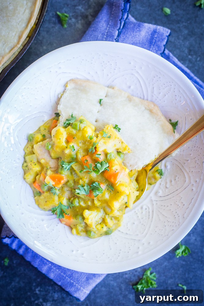 67 Vegan Holiday Recipes: Appetizers, Side Dishes, Salads, Main Courses, and Desserts 55 Curried Vegetable Pot Pie in a baking dish