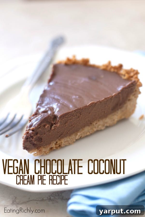 67 Vegan Holiday Recipes: Appetizers, Side Dishes, Salads, Main Courses, and Desserts 59 Vegan Chocolate Coconut Cream Pie with a dollop of cream