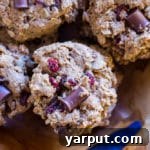 Healthier Oatmeal Cookies with Cranberries and Chocolate