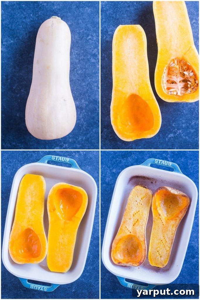 Double the Deliciousness: Two Ways to Roast Butternut Squash 3 Step by step photos on exactly how to make a whole roasted butternut squash halves