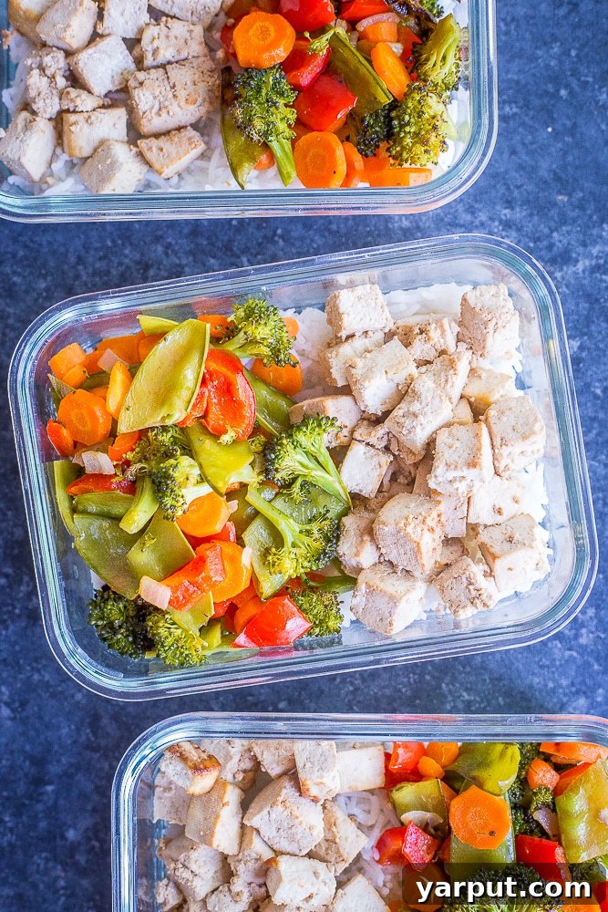 16 Delicious Vegan Lunch Prep Ideas 11 Vegan Sheetpan Tofu Vegetable Bowls with Ginger Peanut Dressing