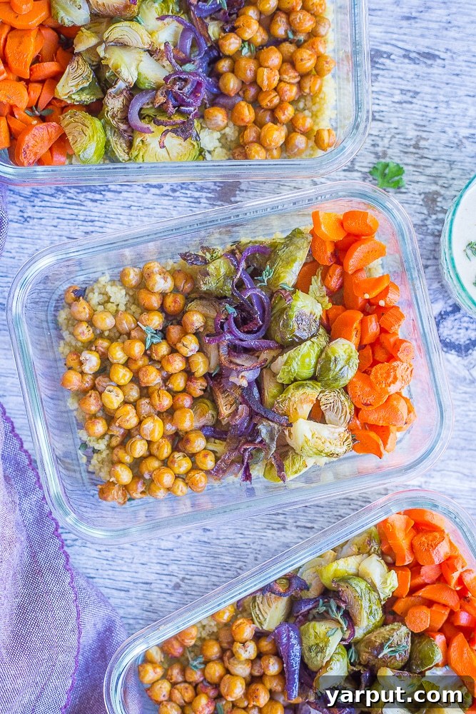 16 Delicious Vegan Lunch Prep Ideas 12 Vegan Roasted Vegetable Chickpea Meal Prep