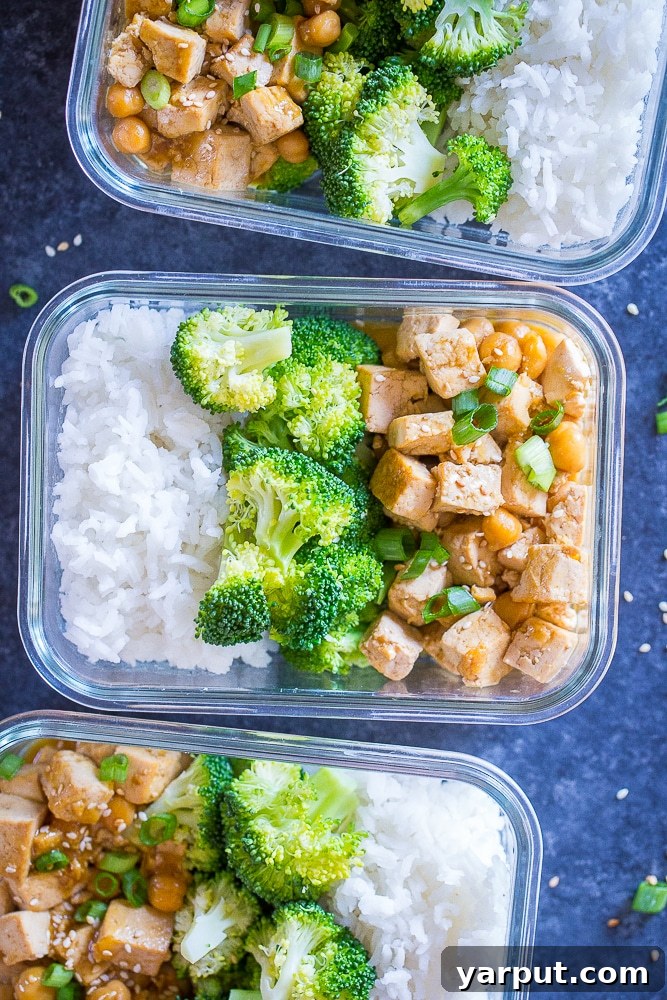 16 Delicious Vegan Lunch Prep Ideas 3 Vegan Orange Tofu Chickpea Meal Prep Bowls
