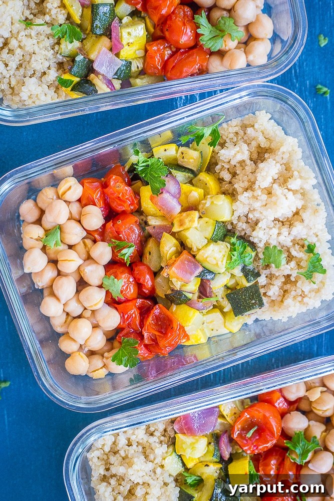 16 Delicious Vegan Lunch Prep Ideas 7 Vegan Roasted Summer Vegetable Meal Prep