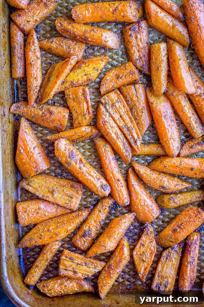 Delicious Ranch-Roasted Carrots 6 Sheetpan full of Healthy Ranch Roasted Carrots, cooked and ready to eat