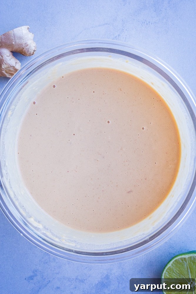 Homemade Peanut Sauce Perfection 4 Bowl of mixed up easy peanut sauce