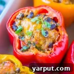 Vegetarian Stuffed Peppers with Cauliflower Rice