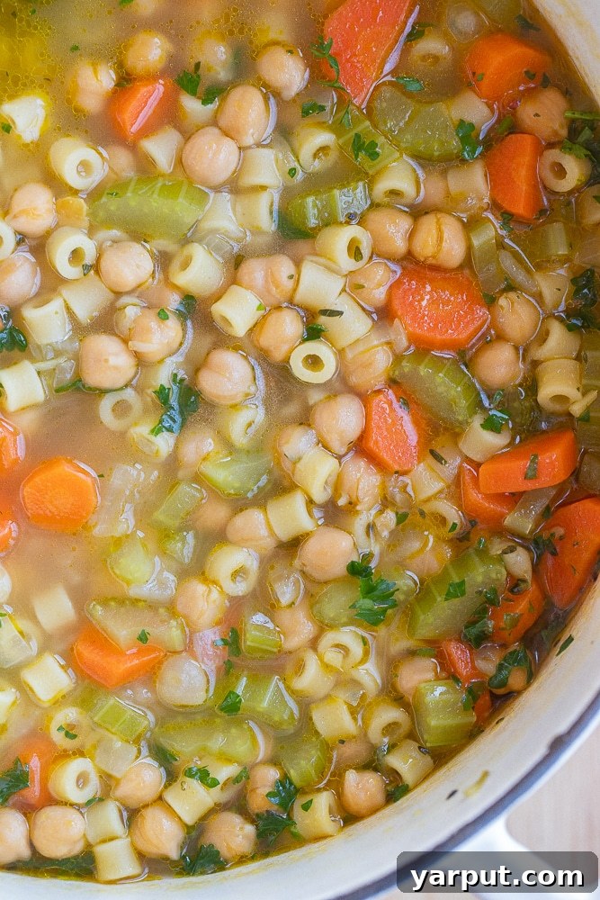 23 Deliciously Hearty Vegetarian Soups 4 Vegan Chickpea Noodle Soup, a comforting plant-based twist on a classic