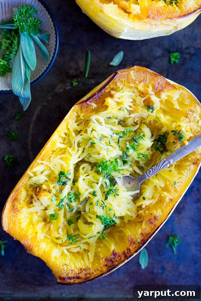 Garlic and Herb Spaghetti Squash Boats