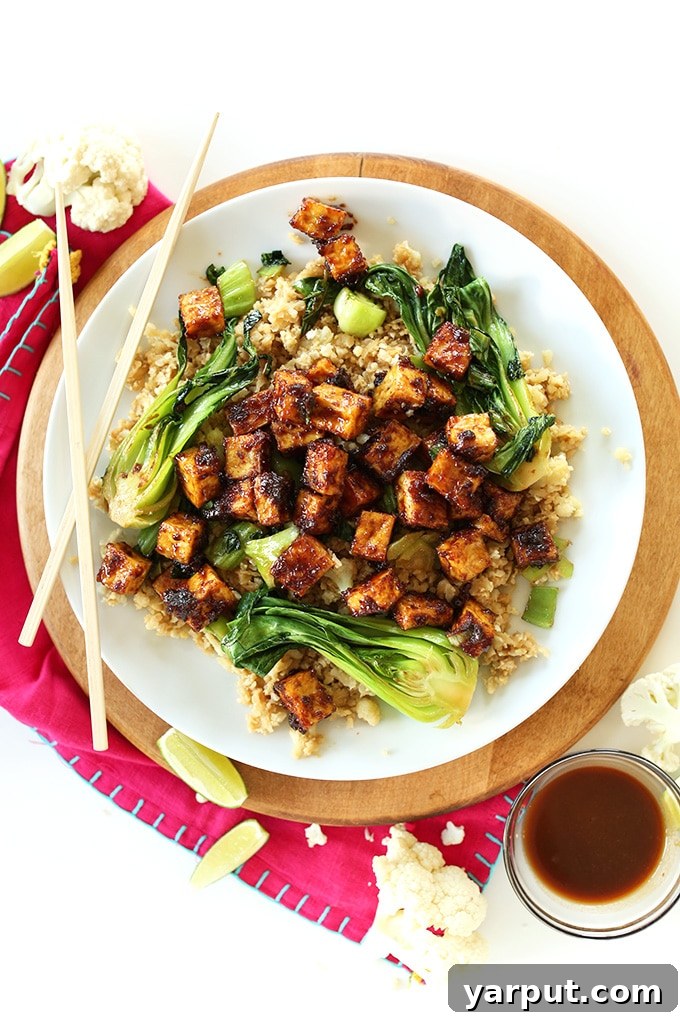 Crispy Peanut Tofu and Cauliflower Stir Fry