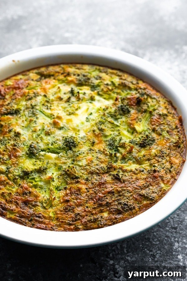Broccoli and Cheese Crustless Quiche