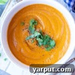 Creamy Roasted Tomato Soup in a bowl