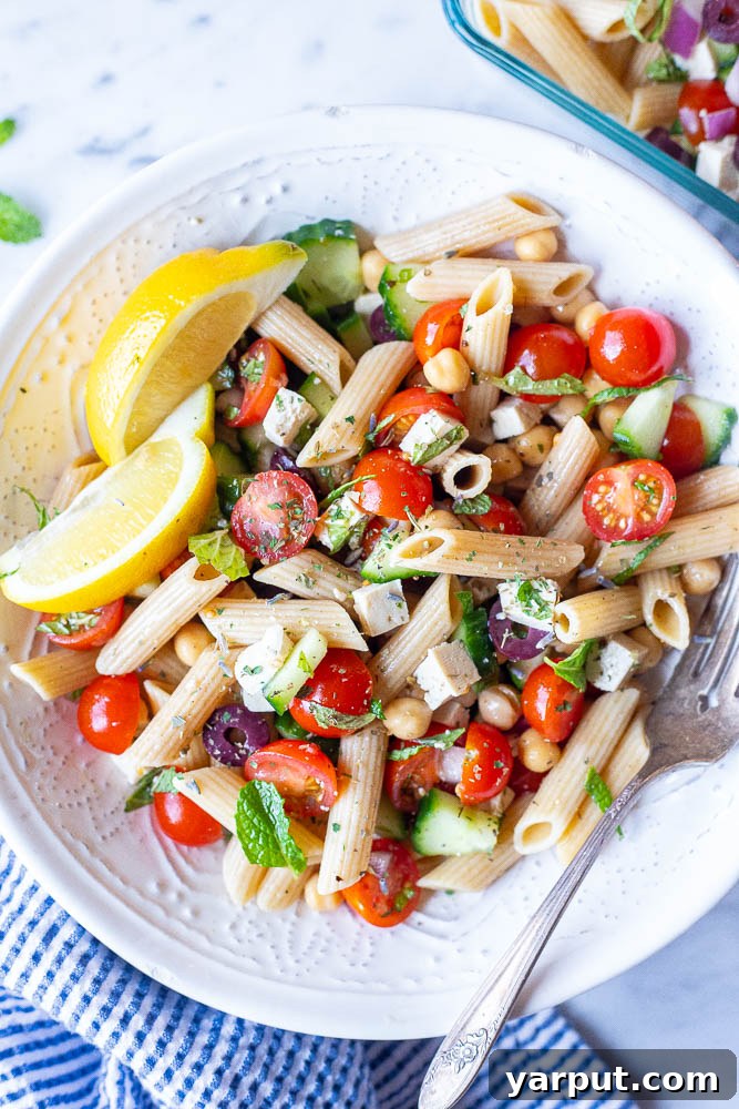 Ready-for-the-Week Mediterranean Pasta Salad 5 Vegan Pasta Salad all mixed together