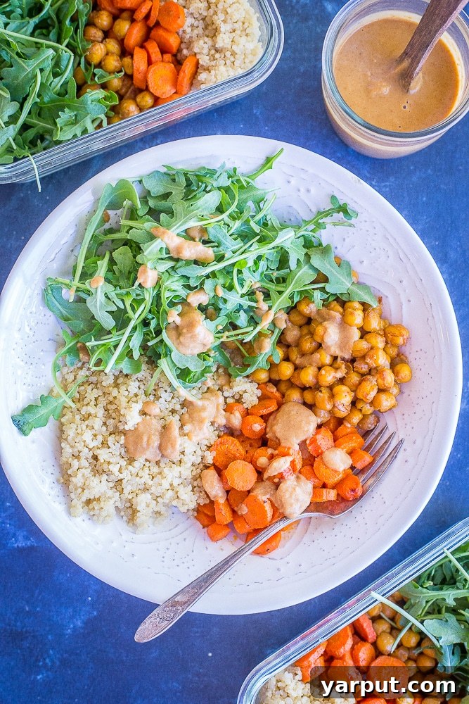 20 Satisfying Vegetarian Weight Watchers Recipes 9 Fresh Roasted Carrot and Chickpea Salad with Orange Ginger Cashew Dressing, ideal for healthy meal prep. A vibrant, protein-packed, and flavor-rich Weight Watchers salad.