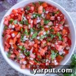 A smaller image of the vibrant homemade Pico de Gallo, perfect for a recipe card header.