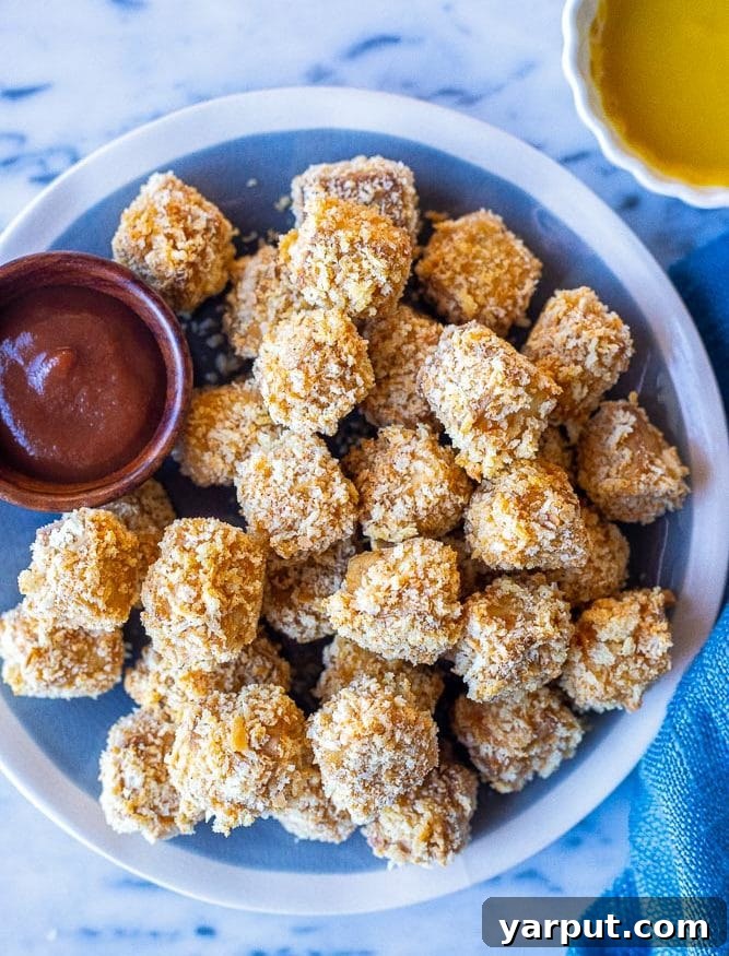 Golden brown Crispy Tofu Nuggets