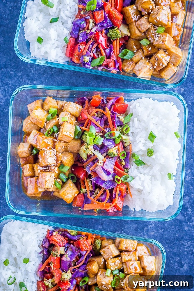 Healthy Sesame Ginger Tofu Meal Prep Bowls