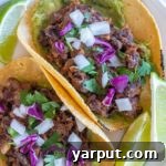 a perfectly assembled easy black bean taco