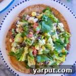 A filled Mexican Chopped Salad Pita on a plate