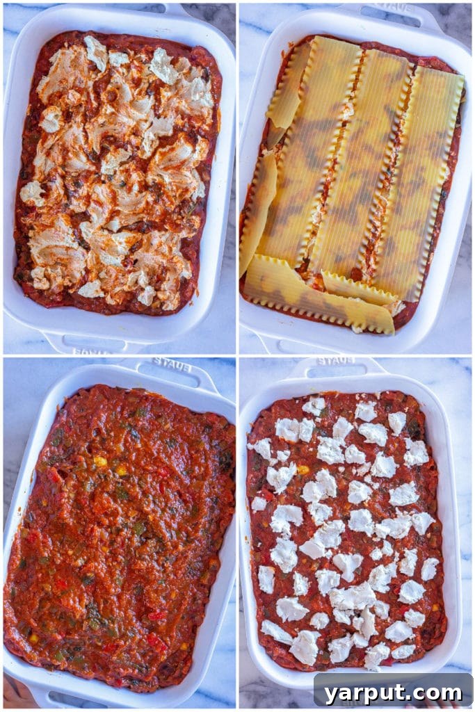 Ultimate Plant-Based Lasagna 6 Freshly baked vegan lasagna, removed from the oven and cut into perfectly portioned squares, ready to be served and enjoyed.