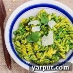 Watercress Pesto Pasta with Peas