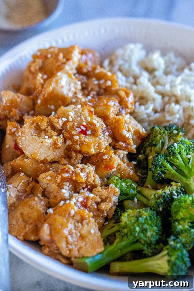 Sweet Heat Tofu Chili Bowls 7 close up of sweet and spicy chili tofu in a bowl