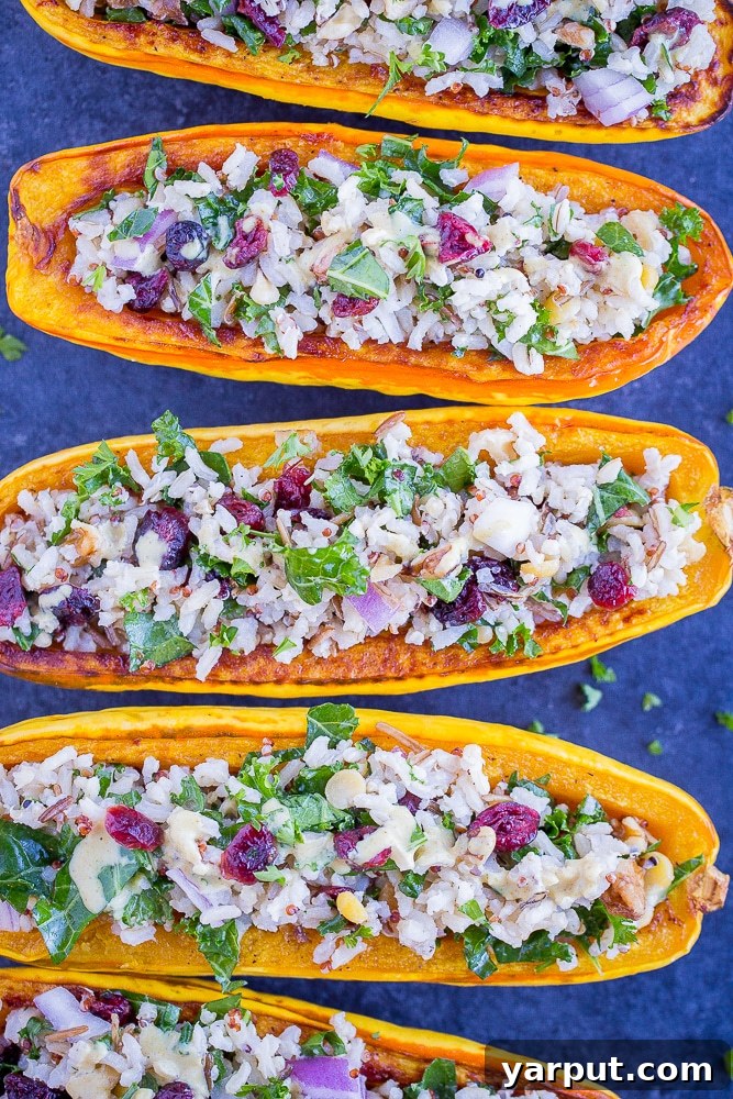 a plate of vegetarian stuffed delicate squash