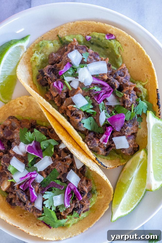 Easy Vegan Black Bean Tacos, a simple yet flavorful plant-based taco recipe with fresh toppings.
