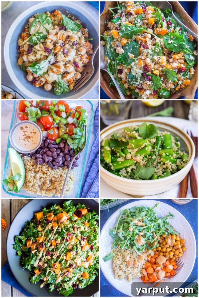Vibrant Quinoa Broccoli Chickpea Salad 7 a close-up of a rustic wooden spoon scooping out some quinoa salad with broccoli and chickpeas