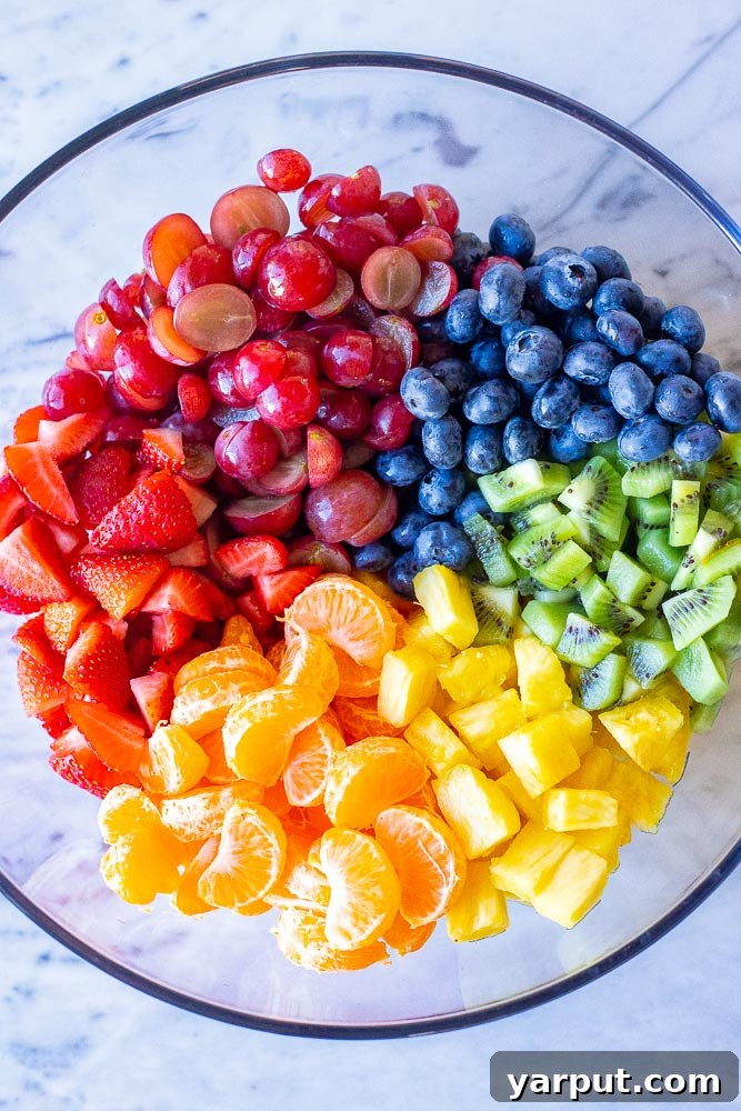Radiant Rainbow Fruit Salad 3 al the ingredients you need to make the best fruit salad recipe with