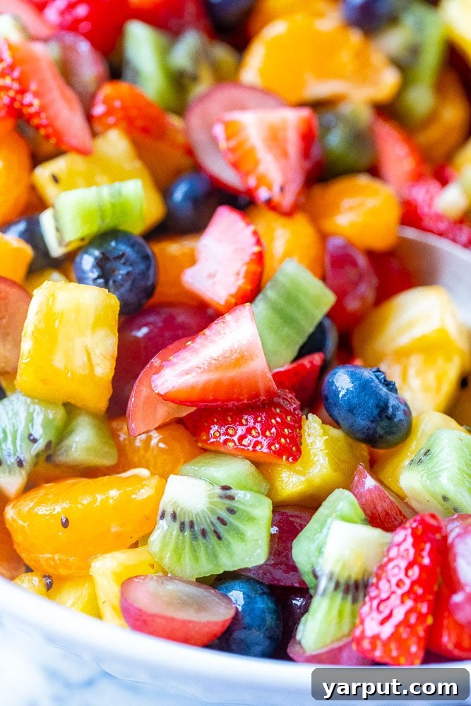 Radiant Rainbow Fruit Salad 5 close up of fruit salad