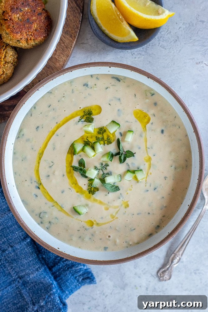 67 Beginner-Friendly Vegan Recipes 60 Creamy and refreshing vegan tzatziki sauce, made with cucumber, garlic, dill, and a plant-based yogurt base, perfect for dips or spreads.