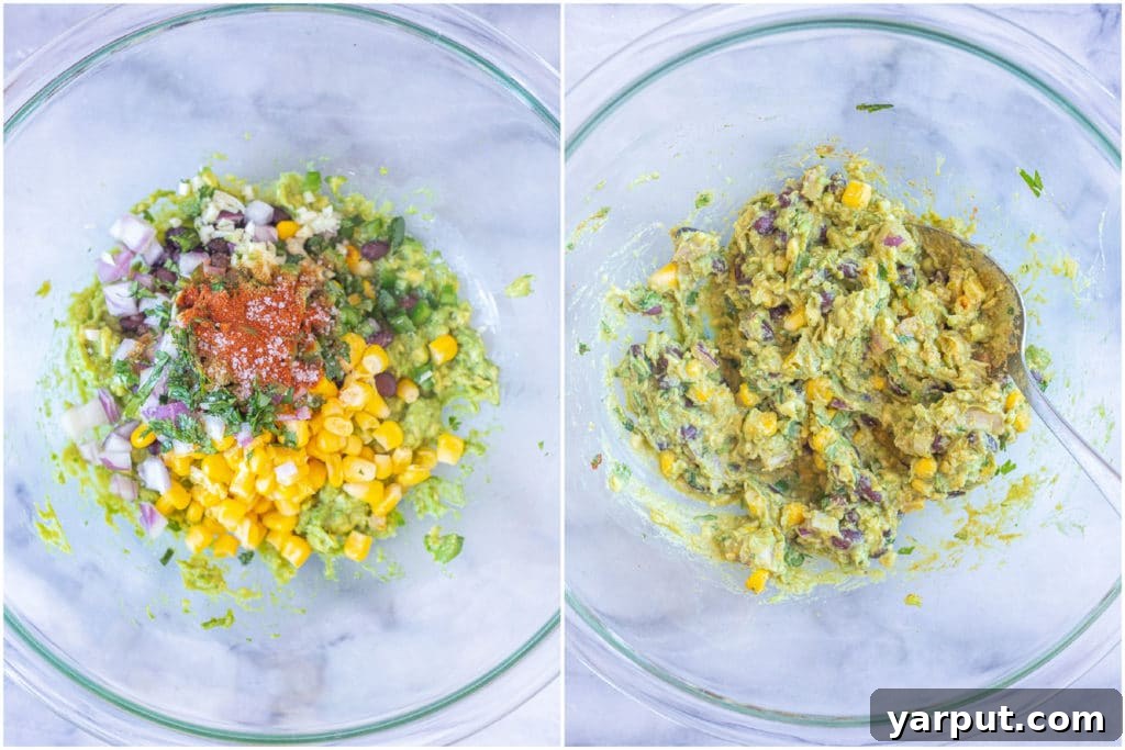 Zesty Guacamole Tomato Bites 3 A step-by-step guide showing how to prepare the best loaded guacamole recipe with fresh ingredients for stuffing tomatoes.