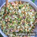 Chickpea Salad with Cucumber and Cabbage