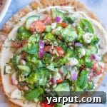 Broccoli Salad Hummus Pitas recipe card image