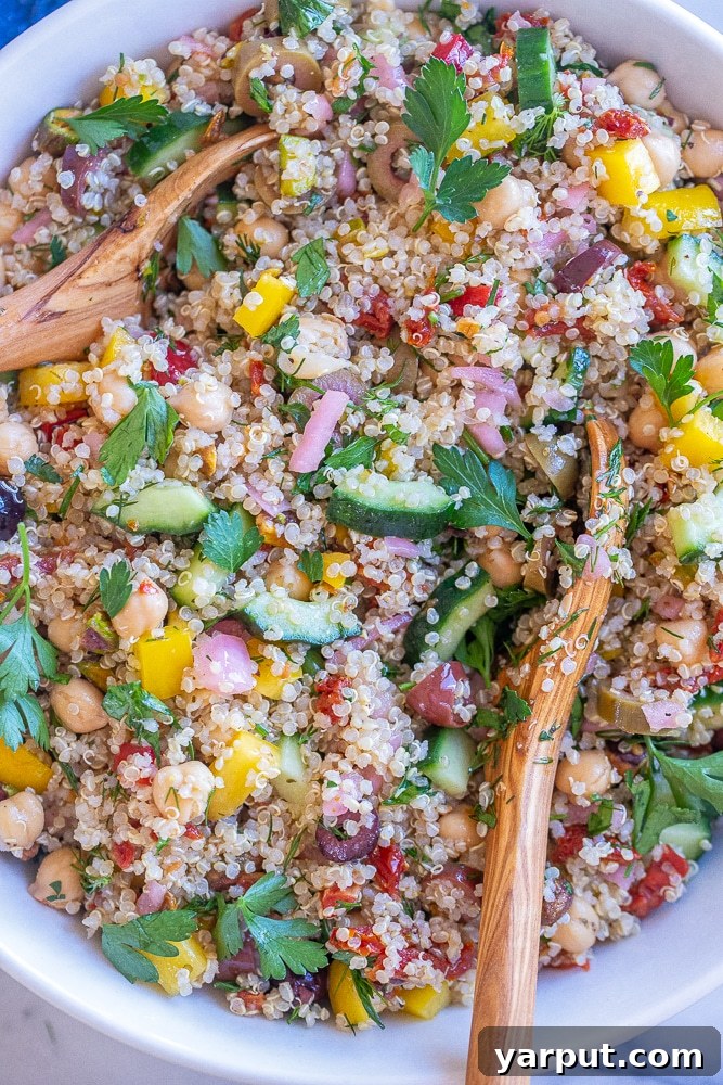 41 Vibrant Summer Salad Ideas 11 Mediterranean Quinoa Salad, packed with wholesome ingredients.