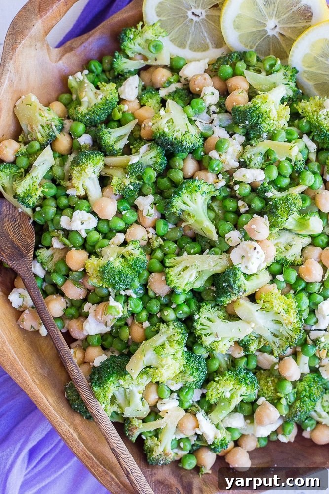 41 Vibrant Summer Salad Ideas 14 Lemony Broccoli Salad with Chickpeas and Feta, a zesty dish.